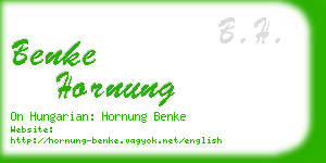 benke hornung business card